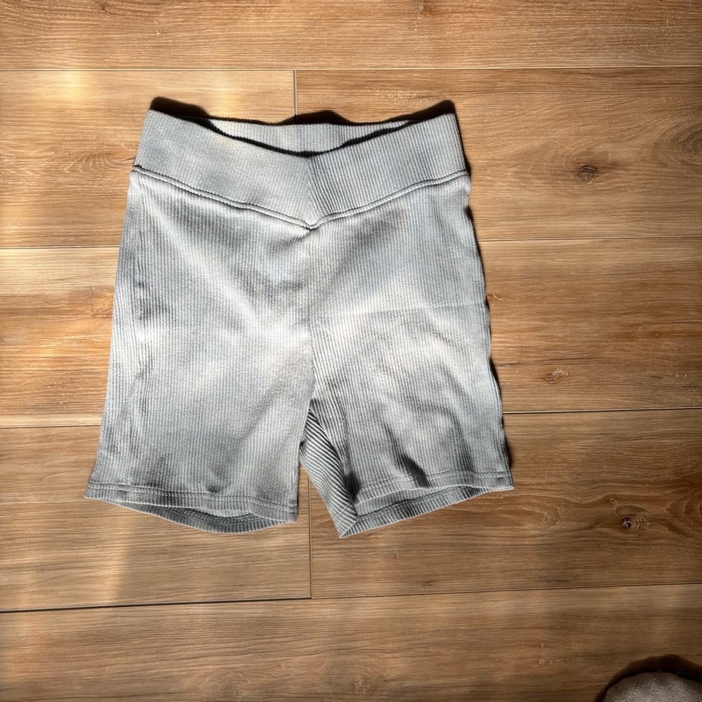 Kittenish Women's Light Blue Ribbed Bike Shorts